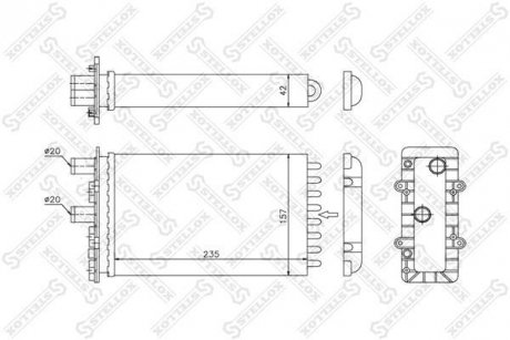 Фото автозапчасти радіатор пічки VW Transporter T4 (Trunk Cabin) 1.8-2.8/D 90- STELLOX 10-35079-SX