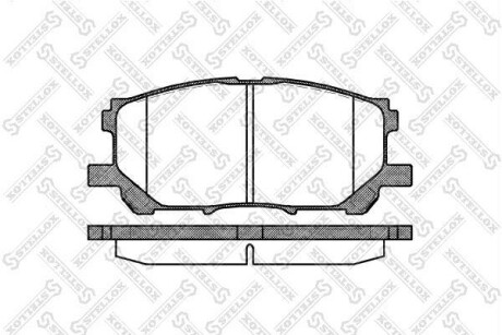 Фото автозапчасти колодки гальмівні дискові передні з пластинами TOYOTA HARRIER (MCU3_, MHU3_, ACU3_, GSU3_), 10/2003 - STELLOX 1050000B-SX