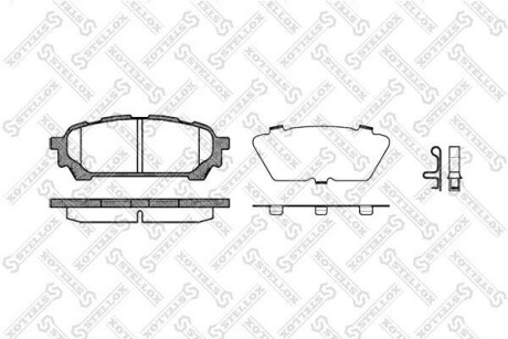 Фото автозапчастини колодки гальмівні дискові задні SUBARU IMPREZA (GD, GG) 2.0I 16V AWD, 2.0 I R AWD 10/2000-, SUBARU FORESTER (SG) 2.0S TURBO AWD, 2.5XT AWD 07/2002- STELLOX 1187001-SX