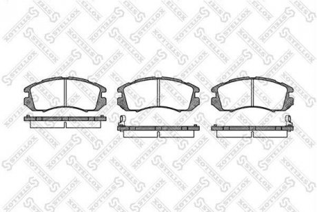 Фото автозапчастини колодки гальмівні дискові передні SUBARU IMPREZA (GC, GFC, GF) 08/1992 - 12/2000, SUBARU LEGACY I (BC, BJF,) 01/1989 - 08/1994, SUBARU LEGACY II (BD, BG) 07/1994 - 03/1999 STELLOX 202012SX (фото 1)