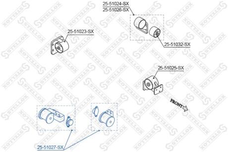 Фото автозапчасти опора двигуна права STELLOX 2551027SX