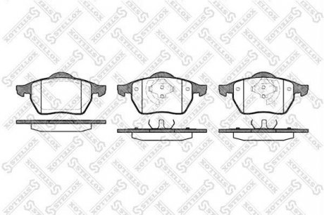 Фото автозапчастини колодки гальмівні дискові передні AUDI A3 (8L1) 12/1996-05/2003, AUDI A4 (8D2, B5) 11/1994-11/2000, AUDI A4 Avant (8D5, B5) 07/1995-09/2001 STELLOX 401 001B-SX