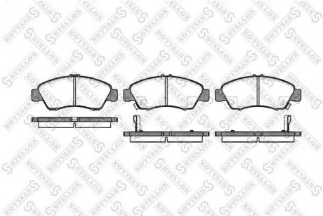 Фото автозапчасти гальмівні колодки дискові перед. Honda Civic IV/V 91- STELLOX 430 002B-SX