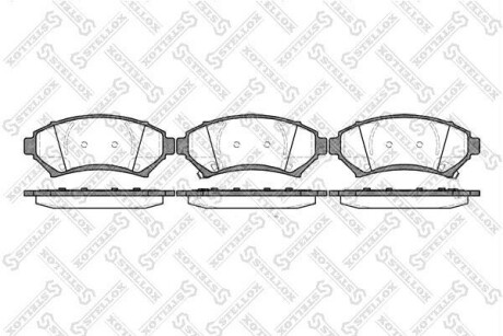 Фото автозапчастини колодки гальмівні дискові передні Pontiac Trans Sport 97>/Bonneville 00-05, Cadillac Deville 97-05 STELLOX 652002B-SX