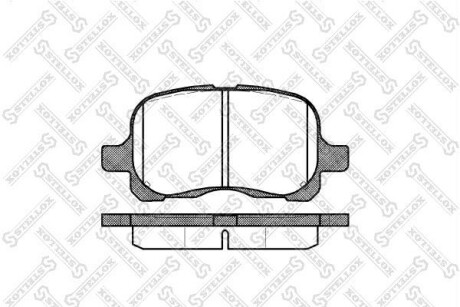 Фото автозапчасти колодки гальмівні дискові передні TOYOTA COROLLA (_E11_) 1.4, 1.4 16V, 1.6 16V, 1.9D, 2.0D-4D, 2.0D, 04/1997 - 01/2002 STELLOX 663000-SX