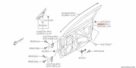 Фото автозапчасти дверь передняя правая Sedan 60009AL00A9P 60009AL10A9P SUBARU 60009AL0009P (фото 1)