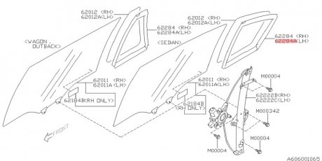 Фото автозапчасти резинка уплотняющая двери SUBARU 62284AJ032