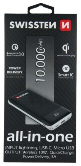 Фото автозапчастини зовнішній акумулятор ALL-IN-ONE POWER BANK 10000 mAh Swissten DO SWS22013927