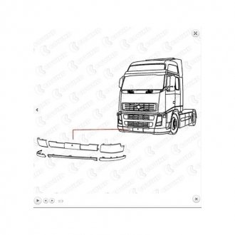 Фото автозапчастини спойлер бампера переднього VOLVO FH12/FH16/FM10/FM12/FM7 частина середня TANGDE TD06-51-020