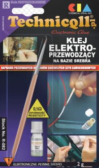 Фото автозапчасти клей токопроводящий подогрев стекла серебро 2g флакон TECHNICQLL R-082 (фото 1)