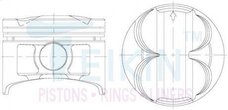 Фото автозапчастини поршень із пальцем STD (к-кт на двигун), Honda B16A2 38155-STD TEIKIN 38155STD
