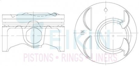 Фото автозапчастини поршень із пальцем (к-кт на двигун) K20A3, TEIKIN 38185STD