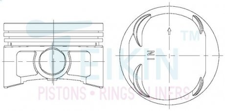 Фото автозапчасти поршень без колец Honda 1.6i 16V D16Y8-II d75.0+0.50 (13030-P2M-Y00) TEIKIN 38202050