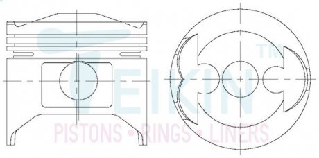 Фото автозапчасти поршень с пальцем (к-кт на двигатель) Mazda 1,6 (F6), TEIKIN 42159050