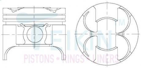 Фото автозапчасти поршень с пальцем (к-кт на двигатель) Mazda 2.0 16V (FE-III), TEIKIN 42602STD
