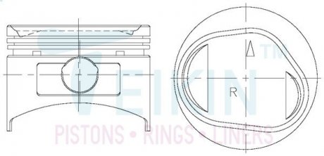 Поршень із пальцем (к-кт на двигун) Mitsubishi 3,0L (6G72,6G72T), TEIKIN 43218STD