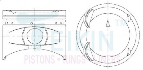 Фото автозапчасти поршни стандарт (STD) (к-кт на мотор) Mitsubishi 4G63D TEIKIN 43231.STD