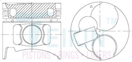 Фото автозапчасти поршни ремонт (+0.50мм) (к-кт на мотор) Mitsubishi 2.8TD 4M40T Alfin Gallery TEIKIN 43232AG050