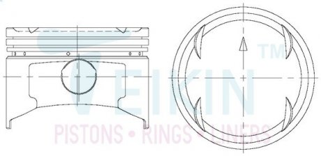 Фото автозапчасти поршень без колец Mitsubishi 6G74 DOHC V6 24V d93.0 STD (MD308276/MD189498) TEIKIN 43247STD