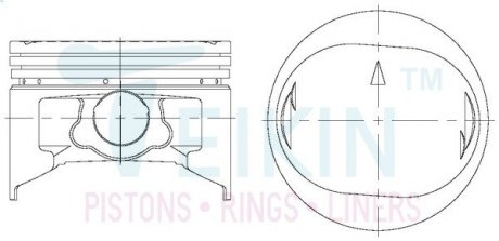Фото автозапчасти поршни ремонт (+0.50мм) (к-кт на мотор) Mitsubishi 6G72H TEIKIN 43249050