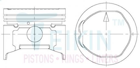 Фото автозапчасти поршень с пальцем (к-кт на двигатель) Mitsubishi 1,3L (4G13,4G13-II), TEIKIN 43257.STD