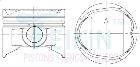 Фото автозапчасти поршень с пальцем (к-кт на двигатель) 4G63K, TEIKIN 43261STD