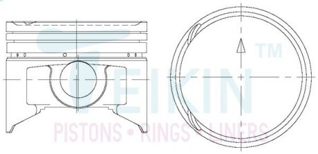 Фото автозапчасти поршень с пальцем (к-кт на двигатель) Mitsubishi 4G63N, TEIKIN 43279STD