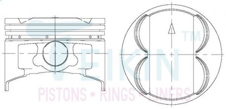 Фото автозапчасти поршни ремонт (+0.50мм) (к-кт на мотор) Mitsubishi 6G72-III TEIKIN 43669.050