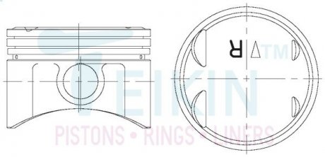 Фото автозапчасти поршень с пальцем (к-кт на двигатель) Mitsubishi 2,0L (6A12) Galant E54/E64, TEIKIN 43677STD (фото 1)