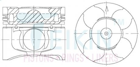 Фото автозапчастини поршни +0.50mm Alfin Gallery (к-кт на мотор) 4D56T Mitsubishi L200/Pajero Sport TEIKIN 43678AG050