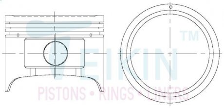 Фото автозапчасти поршень без колец Nissan KA24E d89.0+0.50 (12010-86G72) TEIKIN 44271050