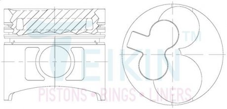 Фото автозапчастини поршень без кілець з олії. галереєю Nissan TD27-T d96.0+0.50 TEIKIN 44621AG050
