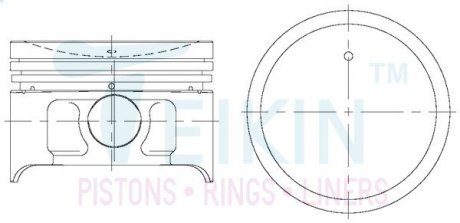 Фото автозапчастини поршень із пальцем (к-кт на двигун) Nissan 1,3L (CG13DE-II), TEIKIN 44687STD