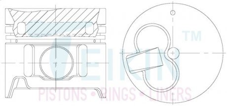Фото автозапчасти поршни стандарт (STD) (к-кт на мотор) Toyota 3C Alfin TEIKIN 46629ASTD