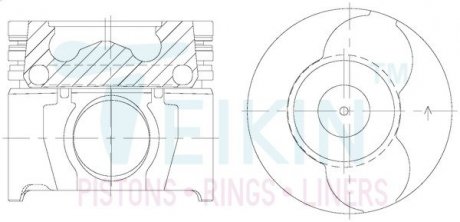 Фото автозапчасти поршень с пальцем (к-кт на двигатель) Toyota 1,4D (1ND-TV), TEIKIN 46676AGSTD
