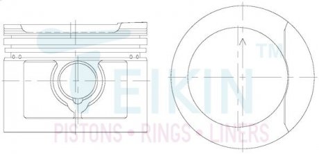 Фото автозапчасти поршень із пальцем +0.50 мм (к-кт на двигун), VAG E-II, ABS, KAT, DS, DX 48110-050 TEIKIN 48110050