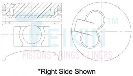 Фото автозапчасти поршни +0.50mm(к-кт на мотор) D4BH Galloper, H100,H1,Pregio,K2500 TEIKIN 51606AG050