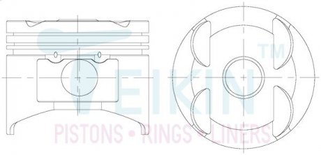 Фото автозапчасти поршни ремонт (+0.50мм) (к-кт на мотор) Kia B6D TEIKIN 52103050