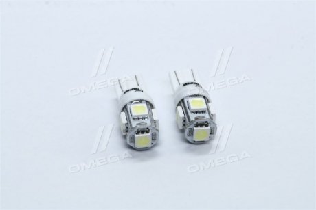 Фото автозапчастини лампа LED б / ц габарит і панель приладів T10 5SMD W5W 12V WHITE 2шт. блістер TEMPEST TP-214T10-12V (фото 1)