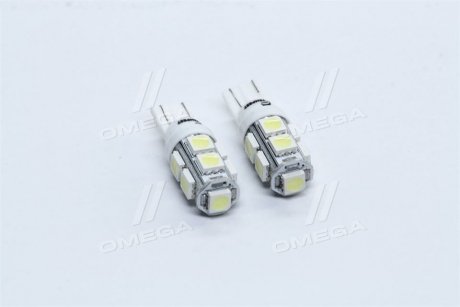 Лампа LED б / ц габарит і панель приладів T10 9SMD W5W 12V WHITE 2шт. блістер TEMPEST TP-215T10-12V (фото 1)