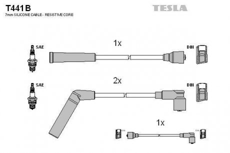 Провода свечные Матиз 0,8 (силикон) Tesla TESLA Blatna T441B (фото 1)