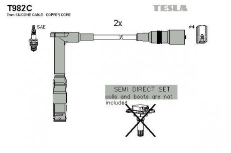 Комплект кабелiв запалювання TESLA Blatna T982C