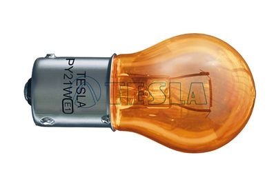 Лампа накаливания 12V PY21W BAU15s AMBER (оранж) (1-конт)(смещ.цоколь) (кратно 10) Tesla B52301