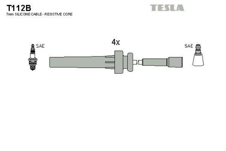 Фото автозапчастини кабель запалювання к-кт Chrysler Cruiser 2.0 Tesla T112B