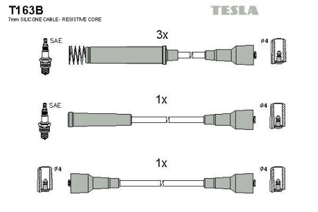 Фото автозапчастини кабель запалювання к-кт Opel Omega, Frontera 86-98 Tesla T163B