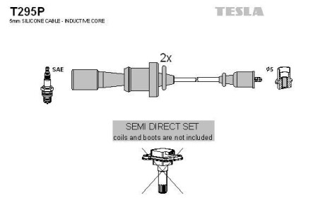 Фото автозапчасти комплект кабелiв запалювання Tesla T295P