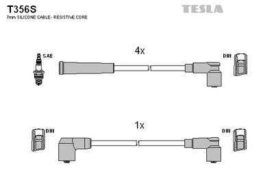 Фото автозапчасти провода свечные 2108-21099 карб (силикон) Tesla T356S