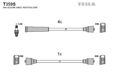 Фото автозапчасти провода свечные 2121-21213 карб (силикон) Tesla T359S