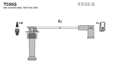 Фото автозапчастини кабель запалювання к-кт Ford Tesla T500G