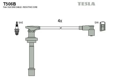 Фото автозапчастини кабель запалювання к-кт Nissan Almera,Primera 96- 2,0 Tesla T506B